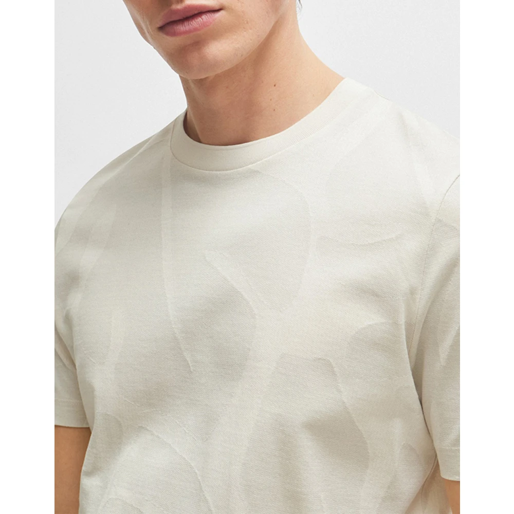 Hugo Boss Korte mouw T-shirts en Polos Beige Heren