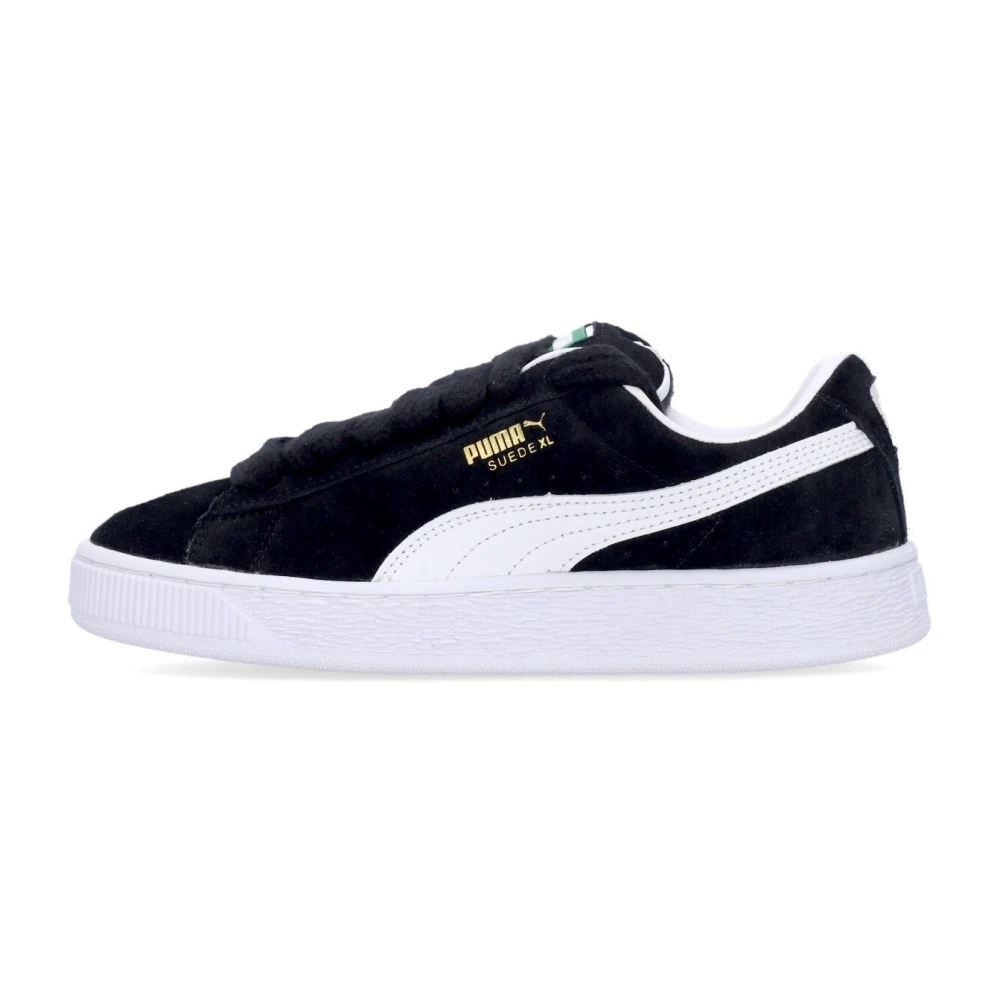 Puma Black Suede Low Shoe /White - Unisex - Kids Sneakers - 37 1/2 Eu - Kids