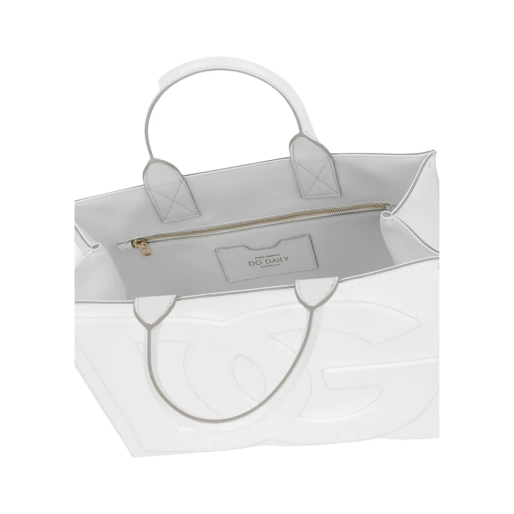 Dolce & Gabbana Witte Leren DG Daily Shopper White Dames