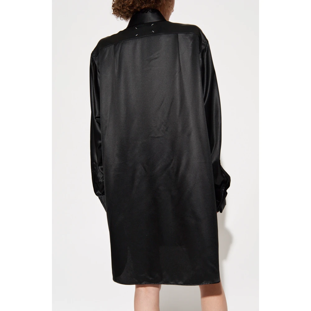Maison Margiela Zijden overhemd Black Dames