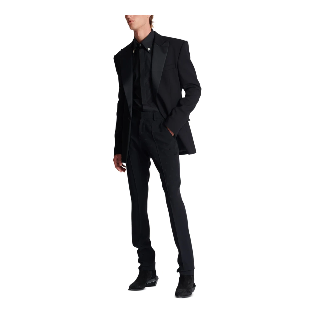 Balmain Geborduurde Ster Shirt Black Heren