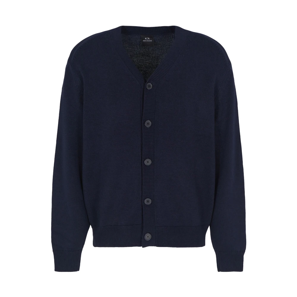 Armani Exchange Cardigan Sweater Blue Heren