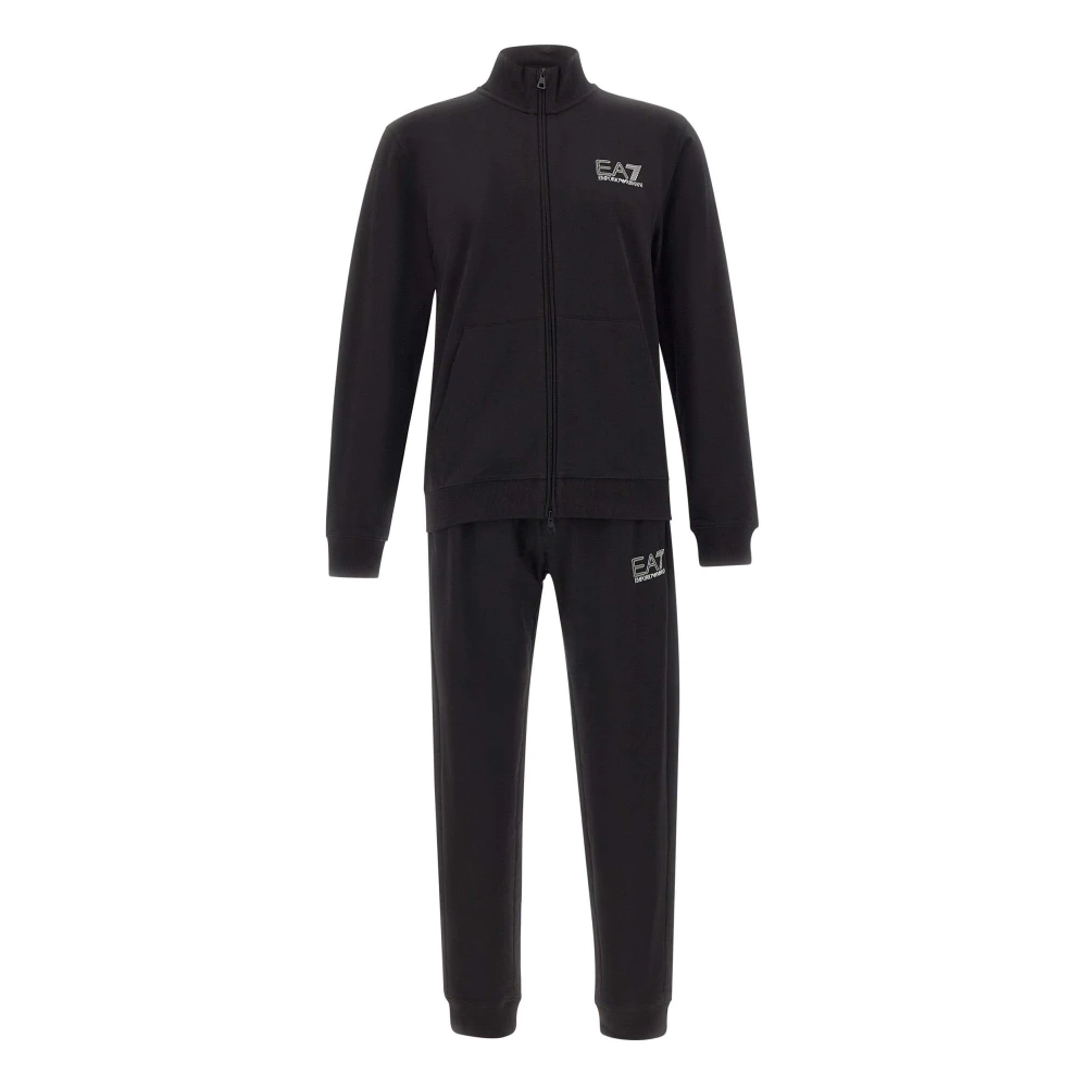 Emporio Armani Ea7 Men's Black Zip-Up Tracksuit Set