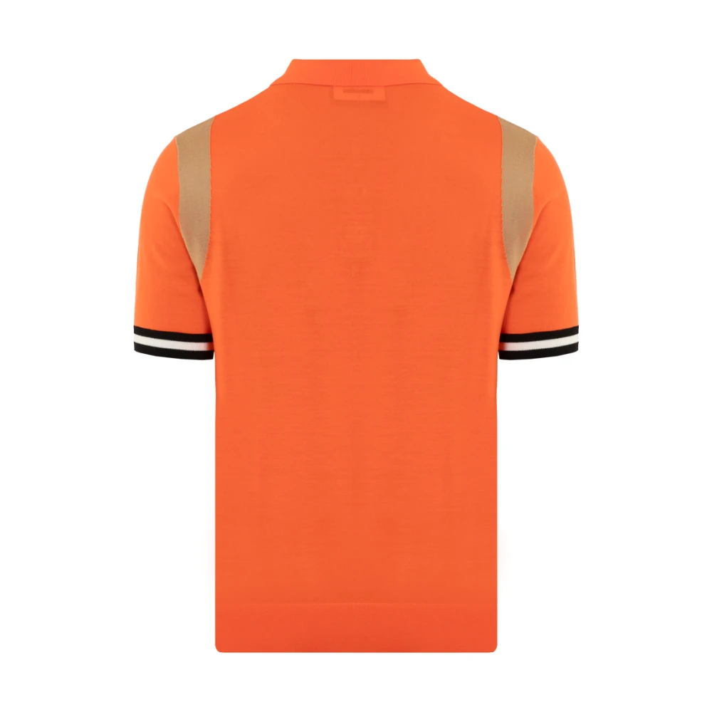 Dsquared2 Heren Intarsia Knit Poloshirt Oranje Orange Heren