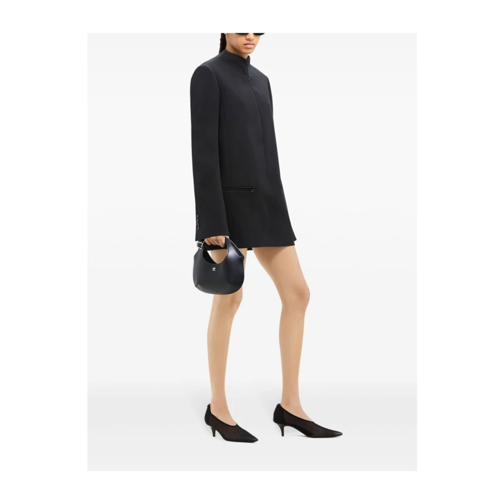 Courrèges Zwarte Mini Tote Tas met Zilveren Hardware Black Dames