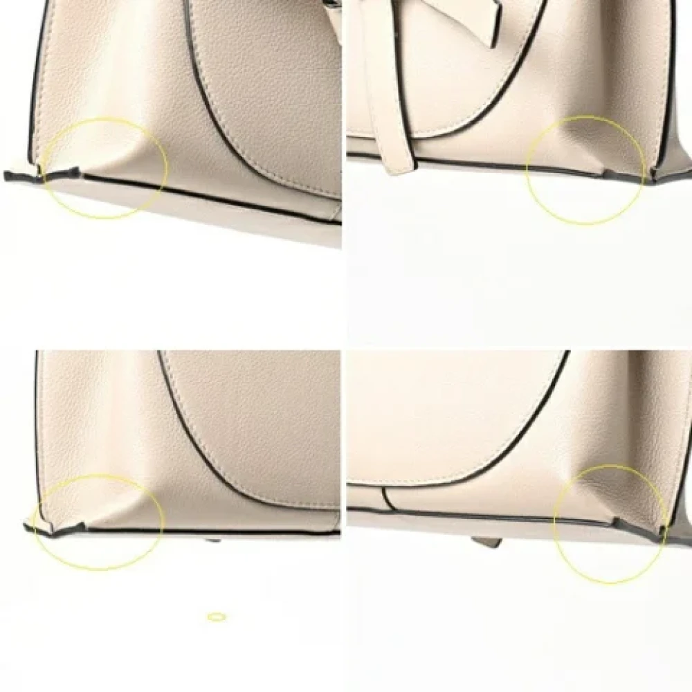 Loewe Pre-owned Leather handbags Beige Dames