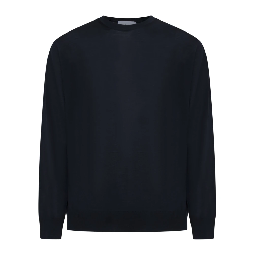 D4.0 Men's Blue Round-Neck Knitwear, L, Crewneck Jumper