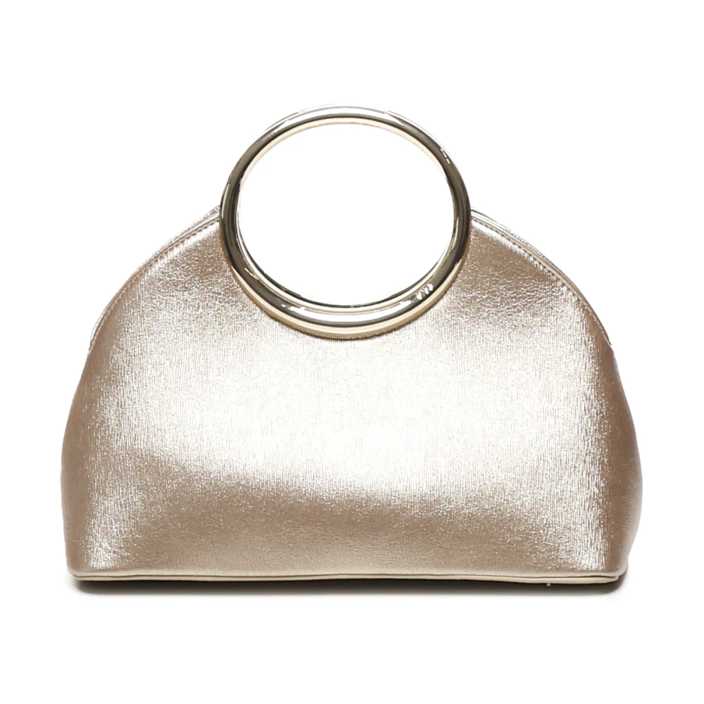 V73 Gouden Cirkel Handvat Clutch Tas Yellow Dames