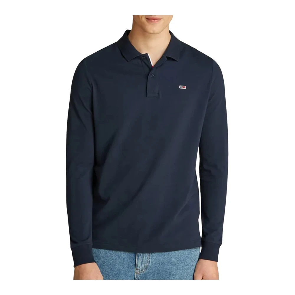 Tommy Jeans Blauw Logo Polo Shirt Blue Heren