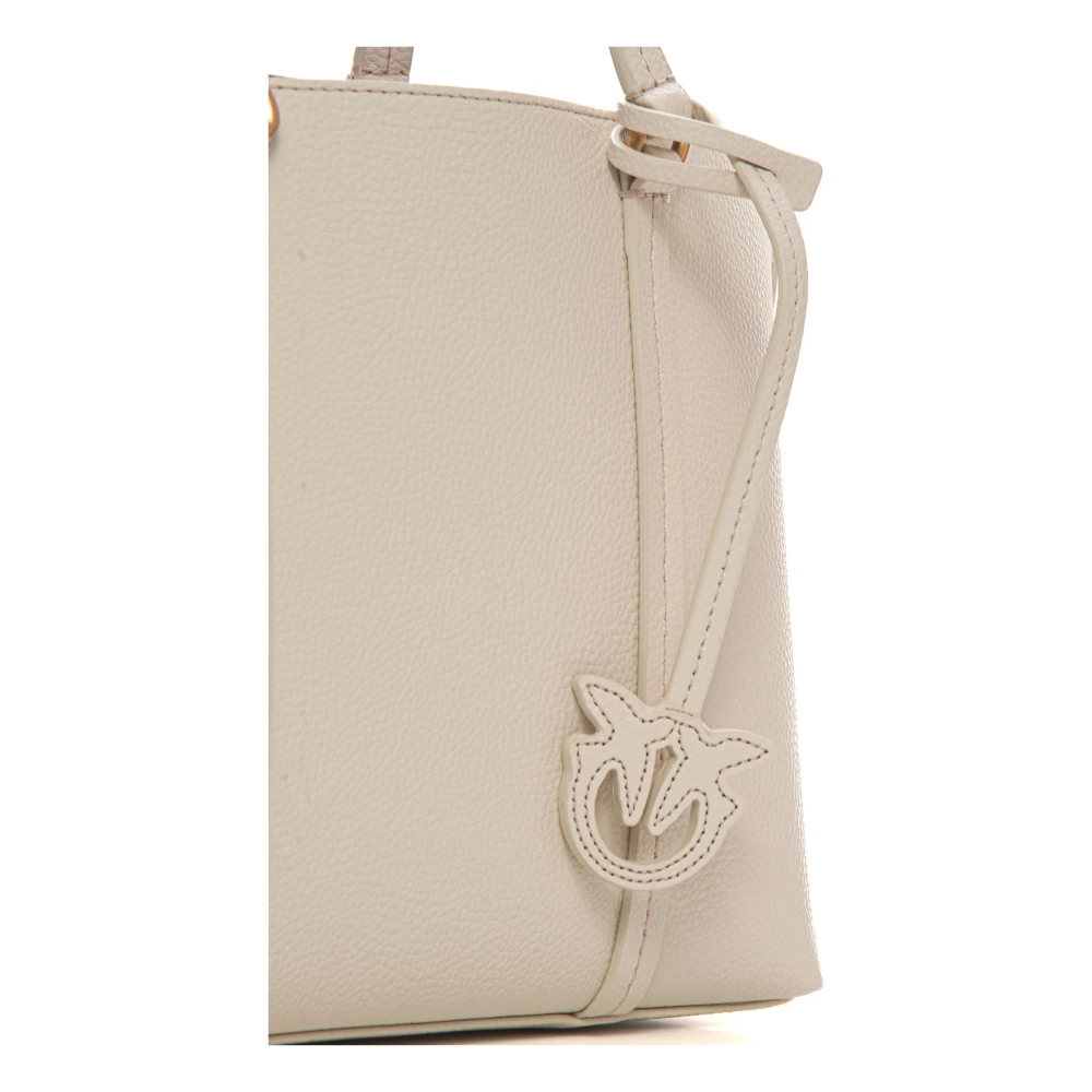 pinko Carrie leather shopping bag Beige Dames