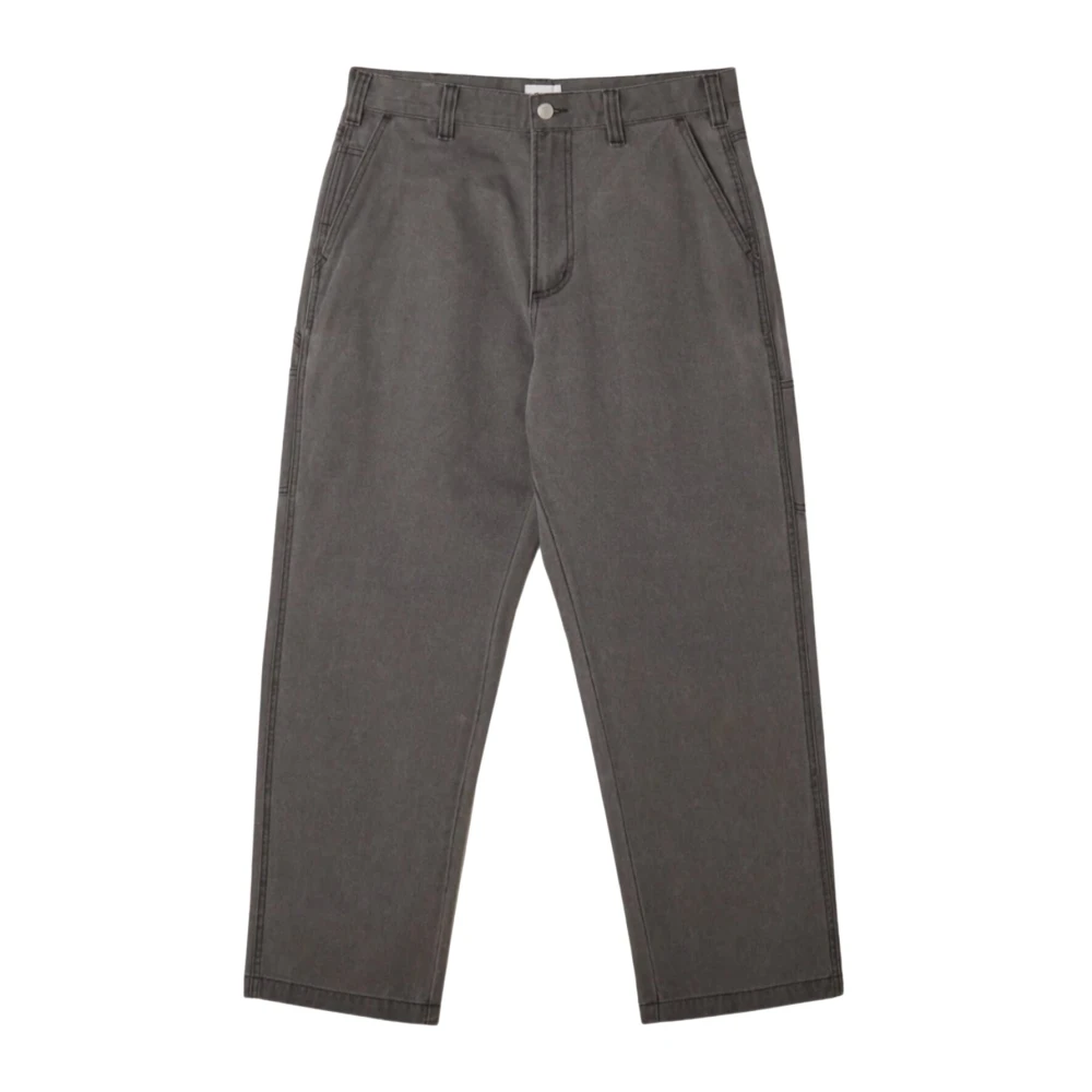 Obey Gray Straight Trousers, Male, W33, Big Timer Carpenter Pant
