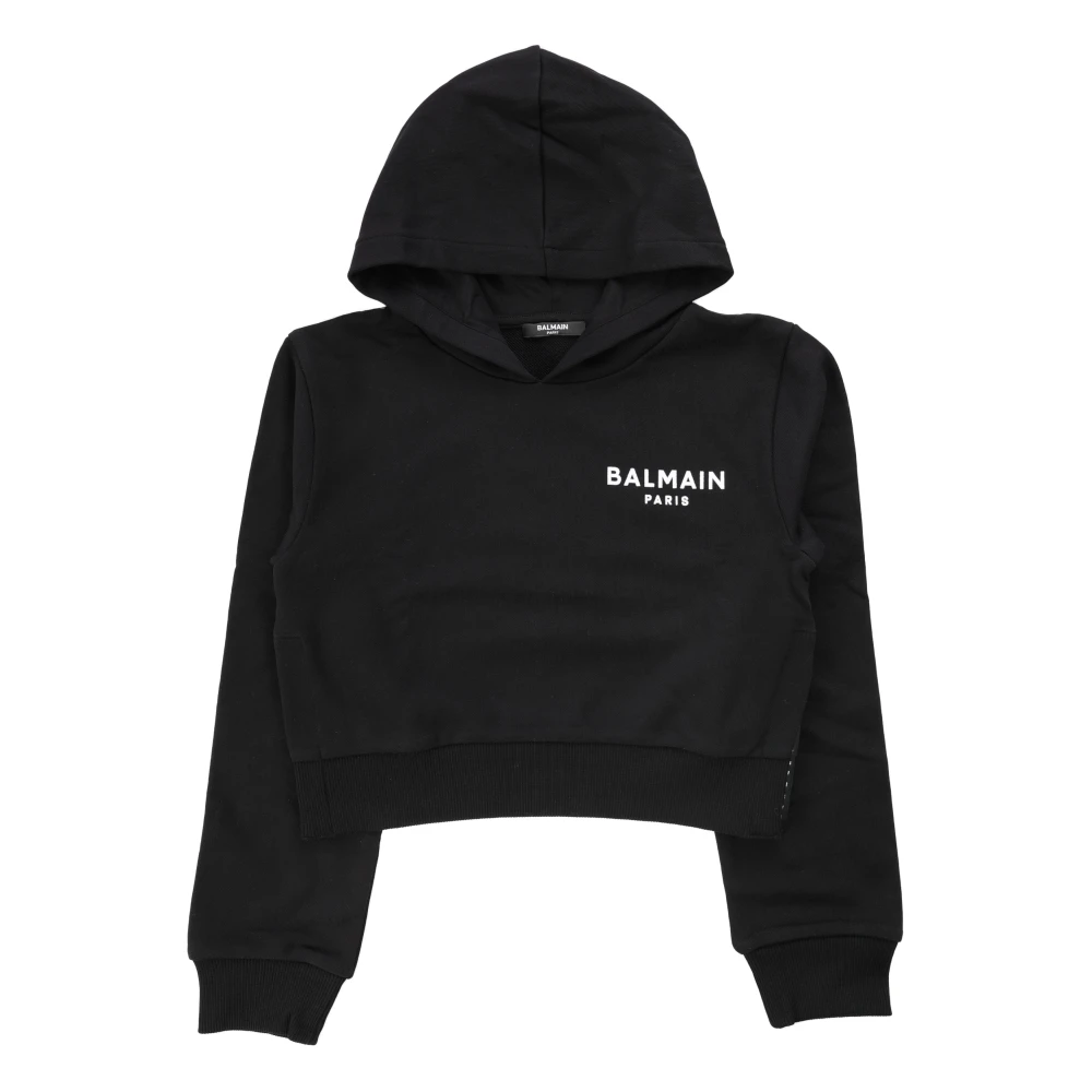 Balmain Barn Hoodie Black, Flicka