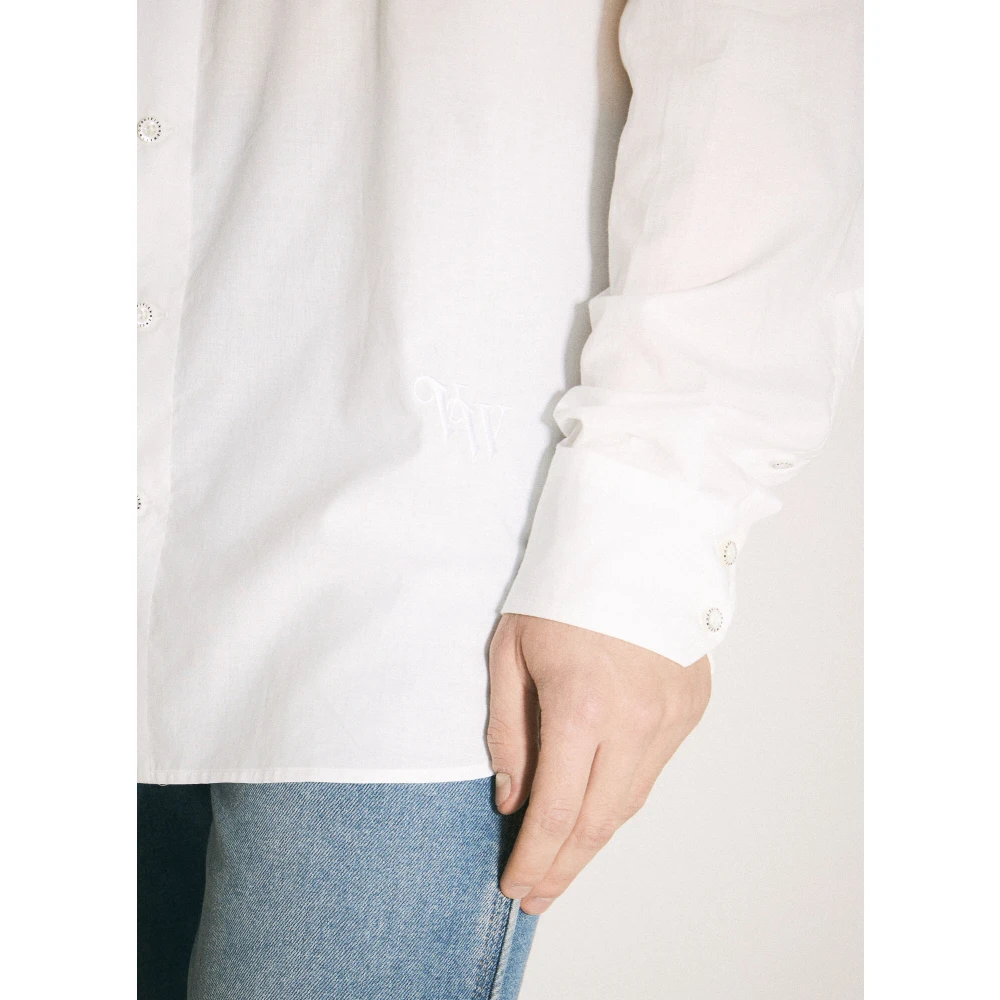 Vivienne Westwood Katoenen Shirt met Zelfstrik Strik Kraag White Heren