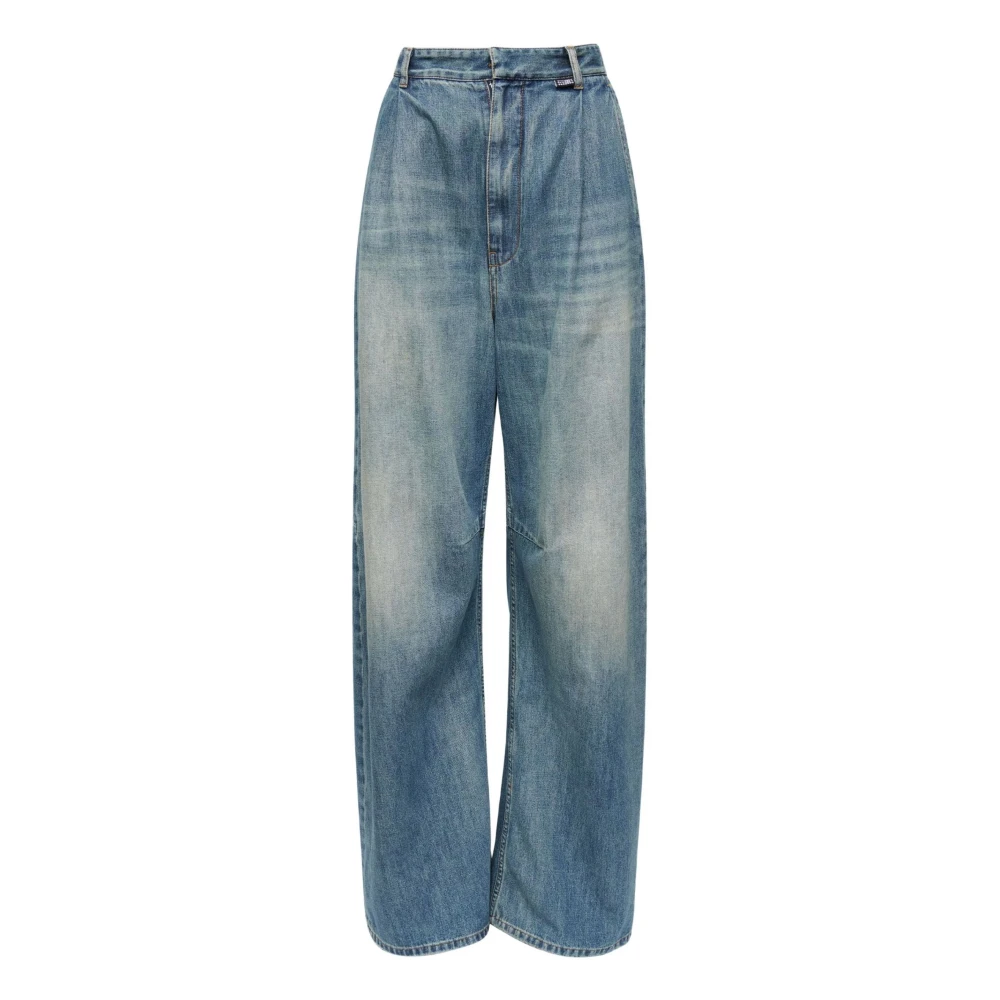 Mm6 Maison Margiela Women's Blue Wide Jeans, W26, Pantalone 5 Tasche