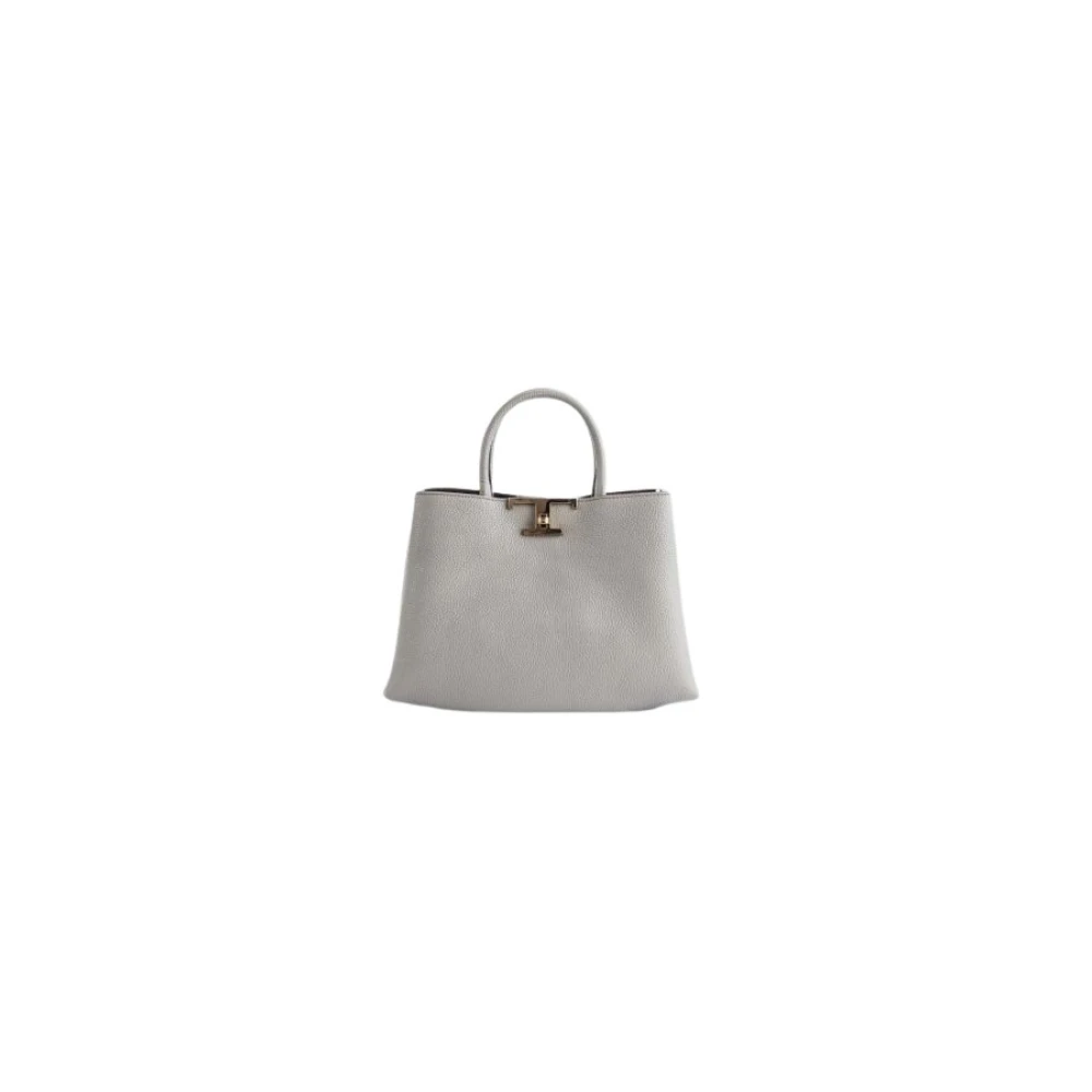 TOD'S Grijze Leren Schoudertas Gray Dames