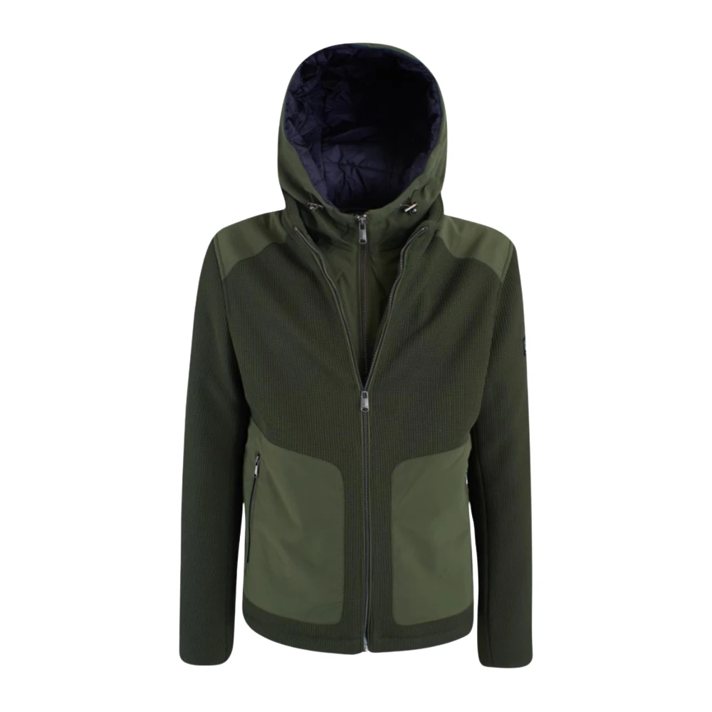 YES ZEE Groene Gebreide Softshell Hoodie Green Heren