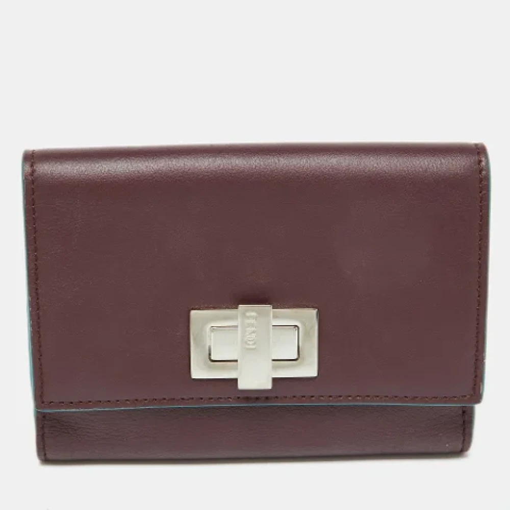 Fendi Vintage Pre-owned Leather wallets Red Dames