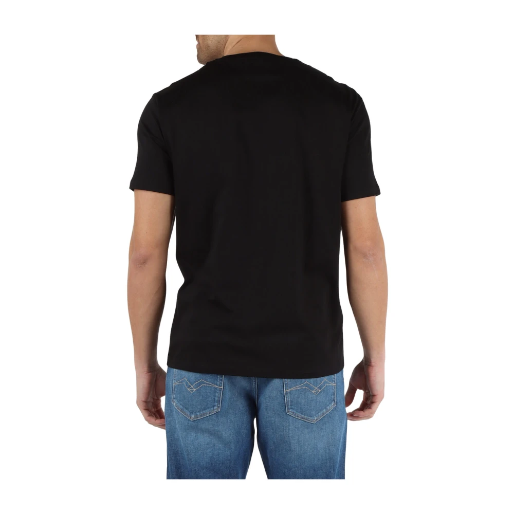 Armani Exchange Regular Fit Pima Katoenen T-Shirt Black Heren