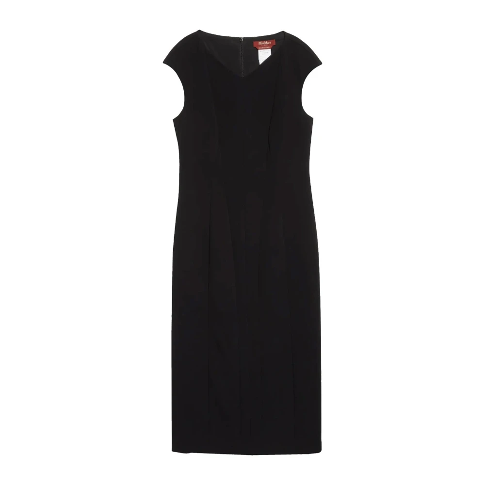 Max Mara Studio Smalle Jurk met Achterventiel Black Dames