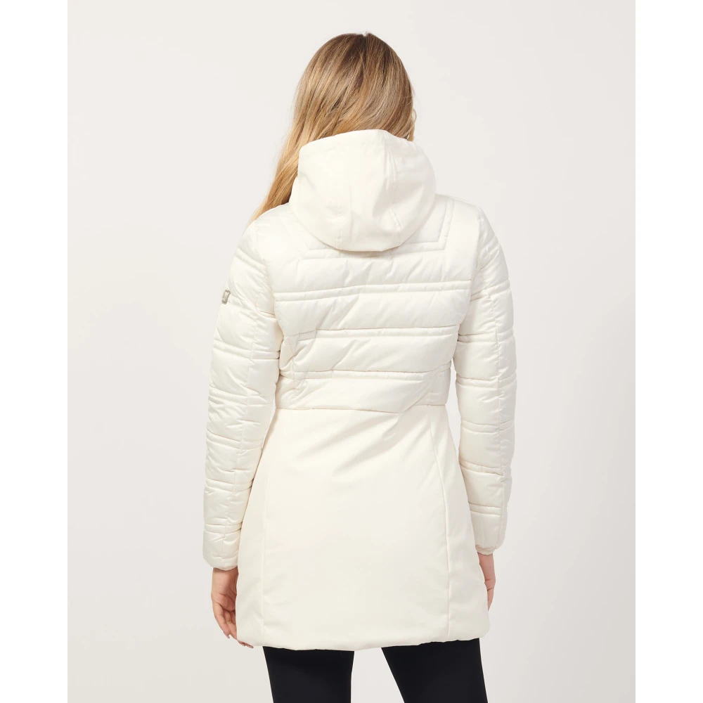 YES ZEE Gewatteerde jas met capuchon in ivoorkleur Beige Dames