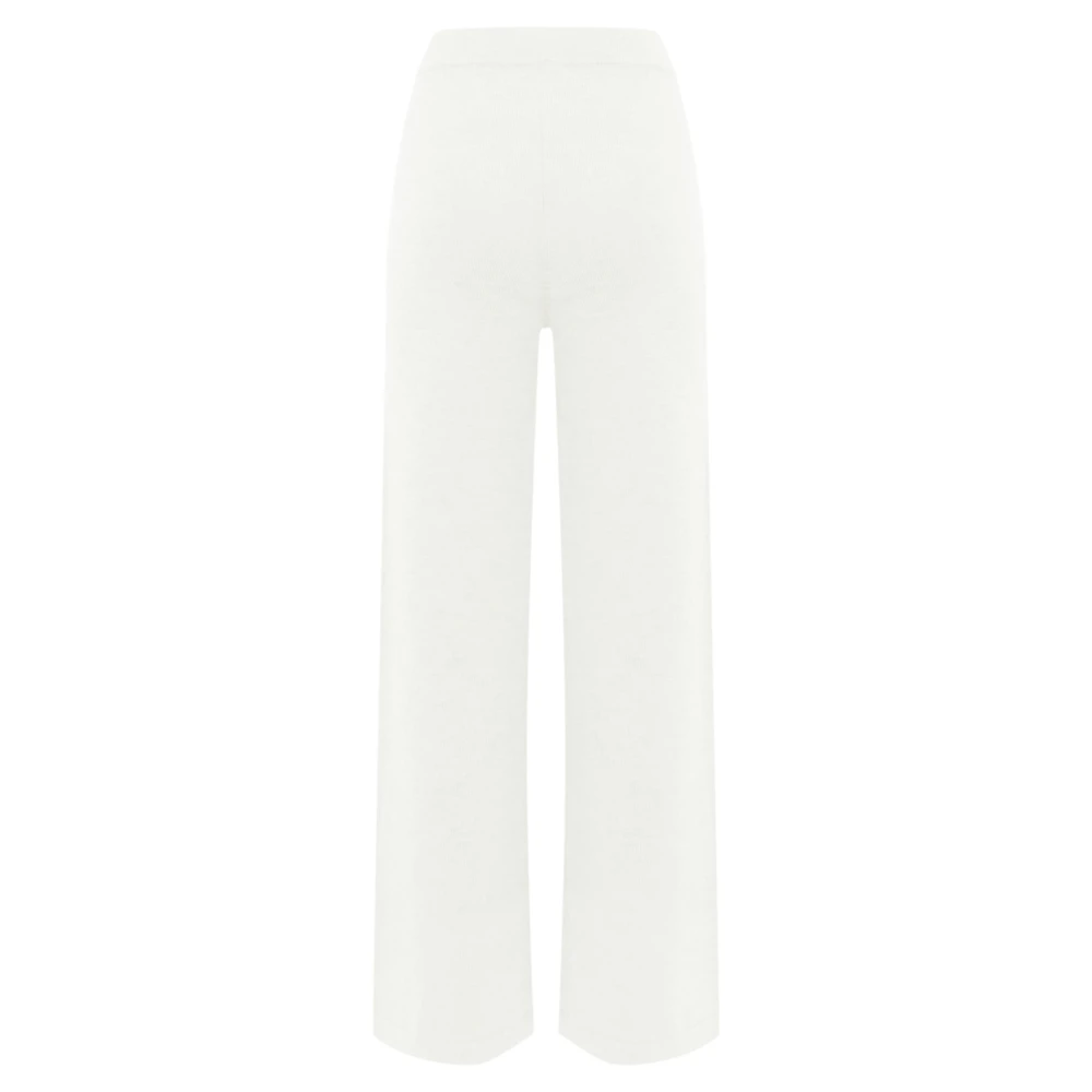 Max Mara Witte wollen rechte broek White Dames