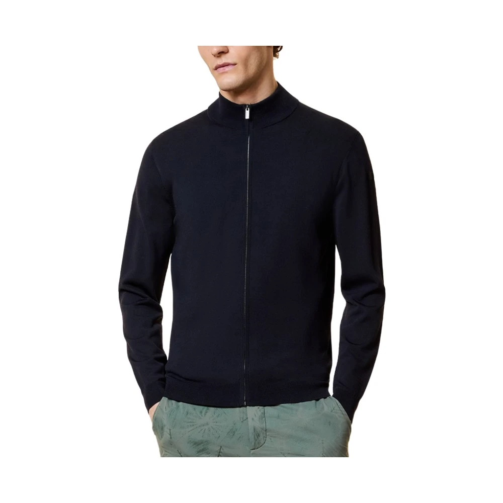 Rrd Men's Blue Cardigans, L, Maxell Full Zip Knit
