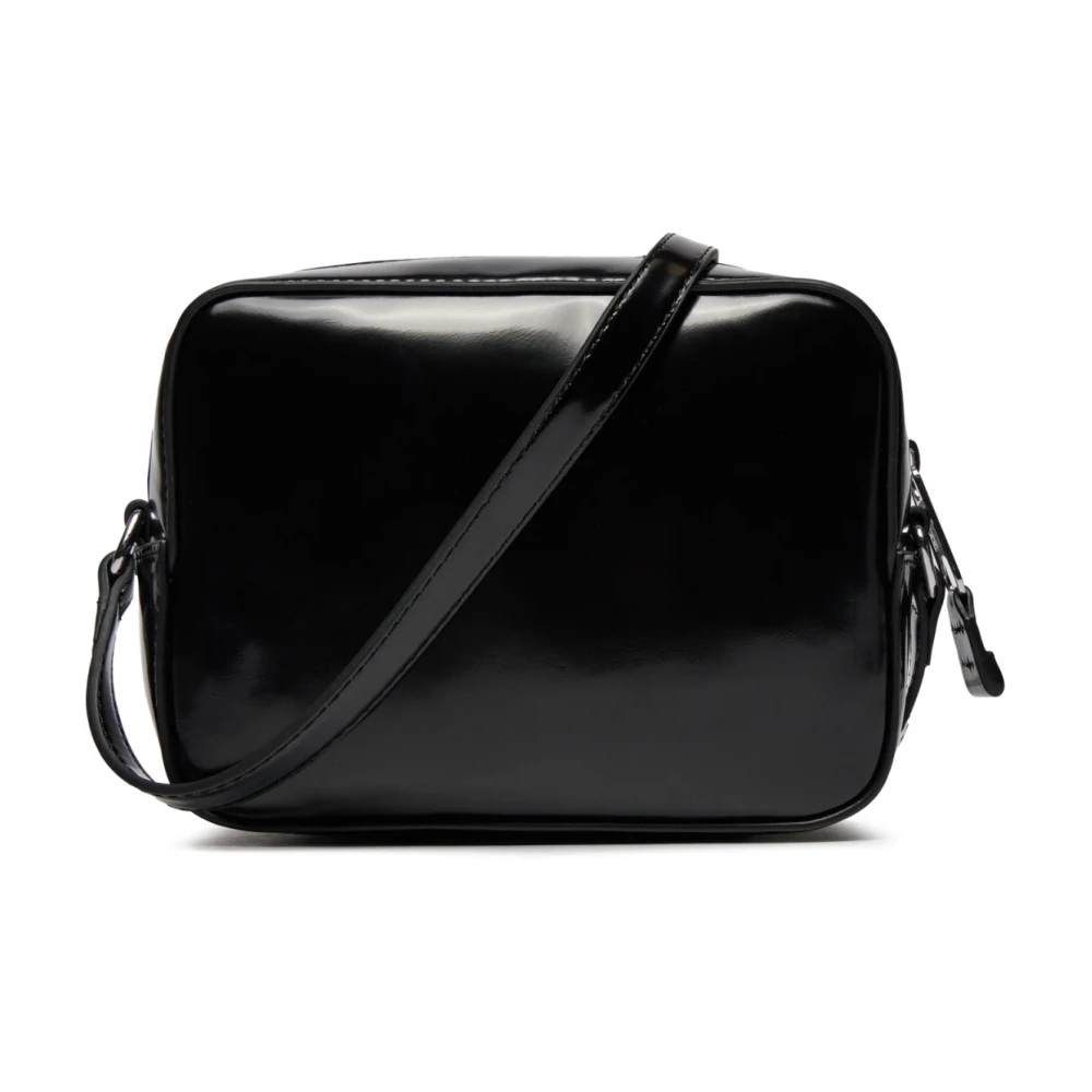 Tommy Jeans Zwarte PU Leren Schoudertas Black Dames
