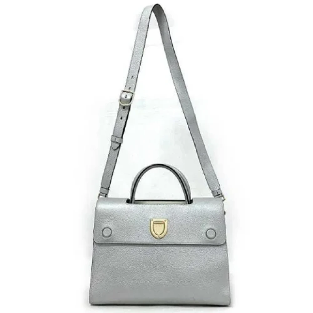 Dior Vintage Pre-owned Leather totes Gray Dames