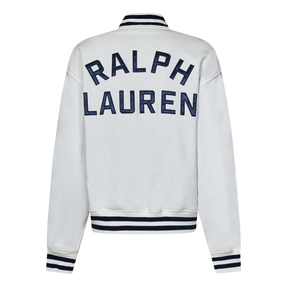 Ralph Lauren Omkeerbare College Jas Wit Blauw White Dames