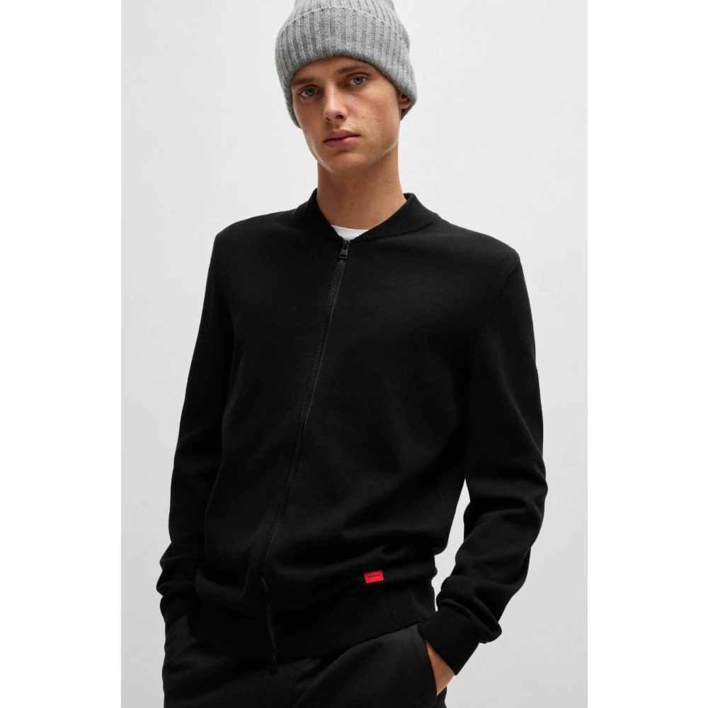 Hugo Boss Stijlvolle Cardigan voor Mannen Black Heren