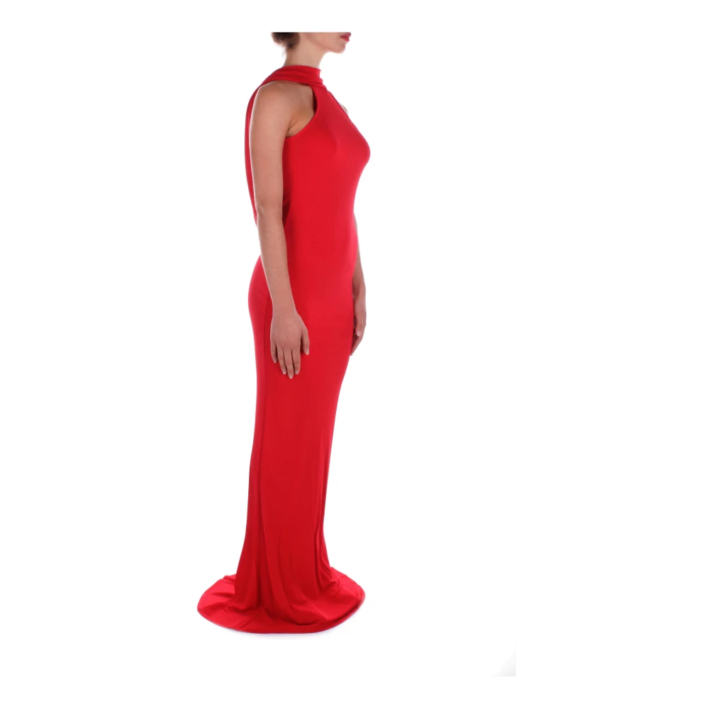 Elisabetta Franchi Red Carpet Rode Jurk Hanger Ketting Red Dames