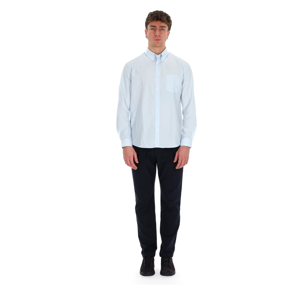 A.p.c. Heldere Blauwe Cam Cot Shirt Blue Heren