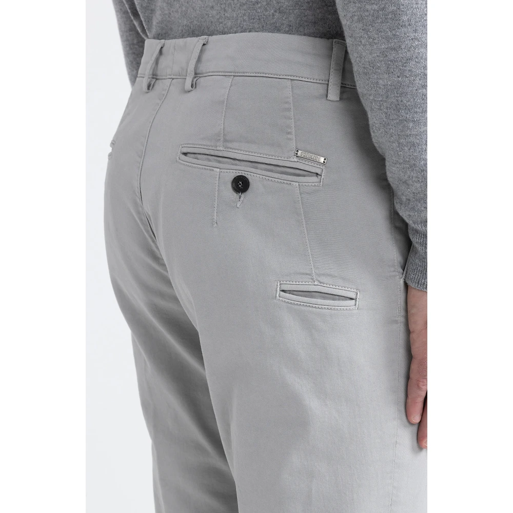 PESERICO Stretch katoenen chino's Gray Heren