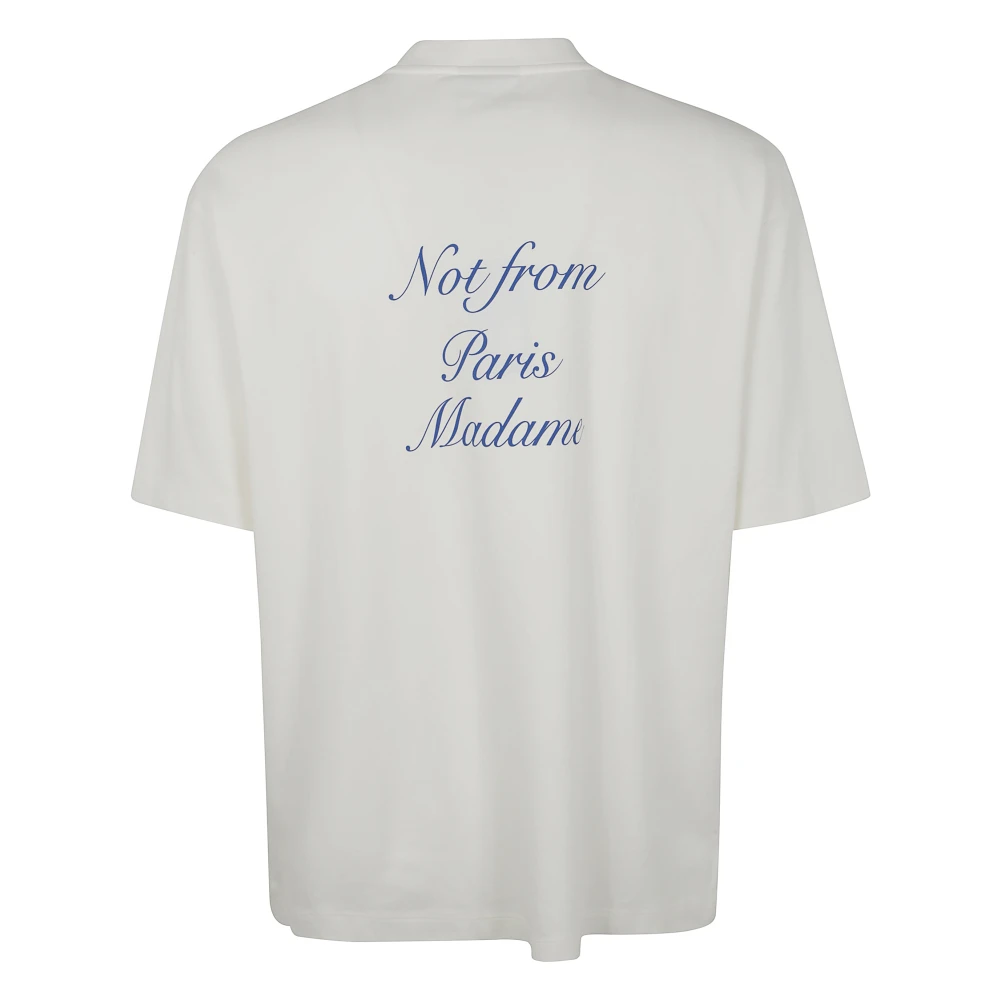 Drole de Monsieur Cursieve Slogan T-shirt White Heren