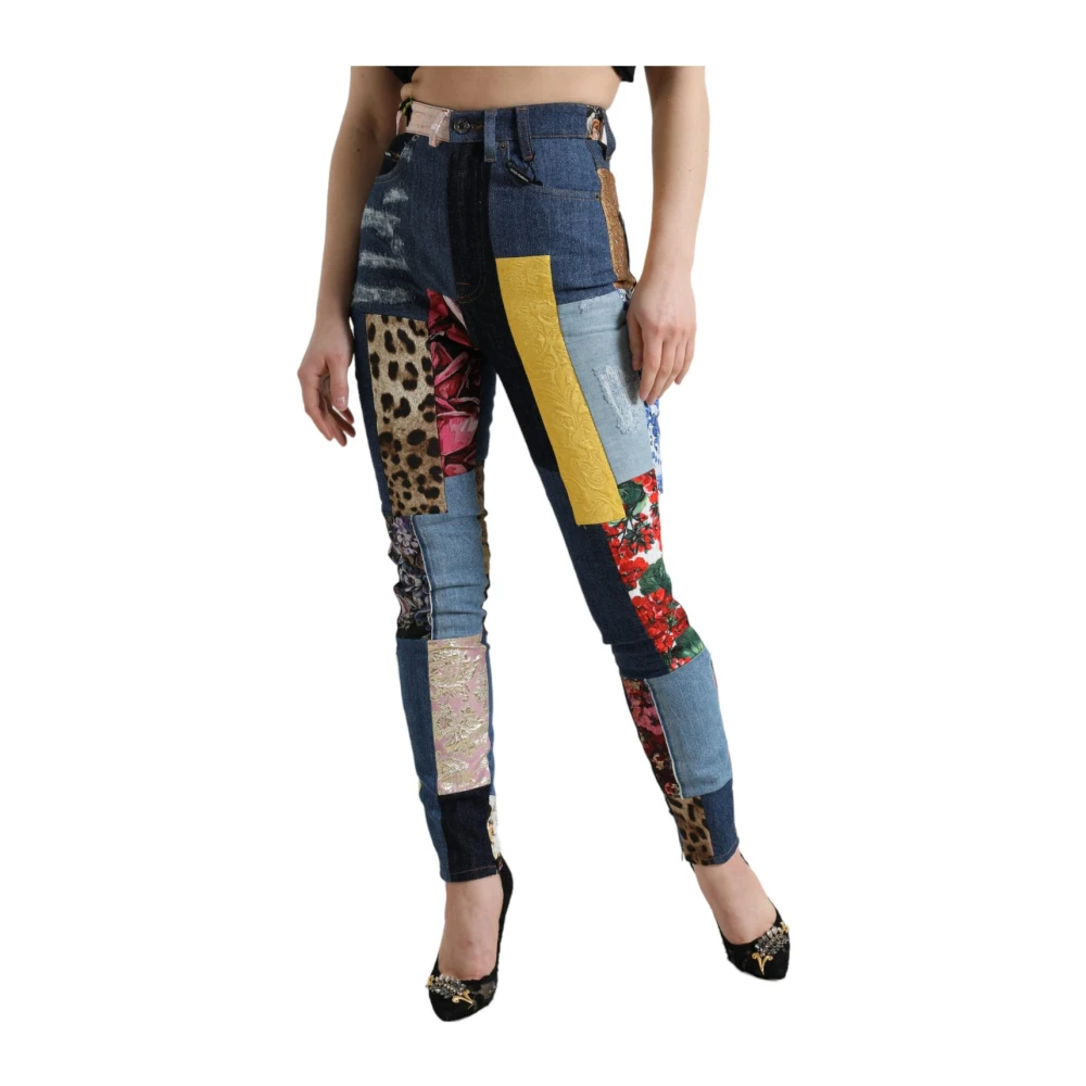 Dolce & Gabbana Multicolor Patchwork GRACE Skinny Denim Jeans - IT38 | XS - Image 2