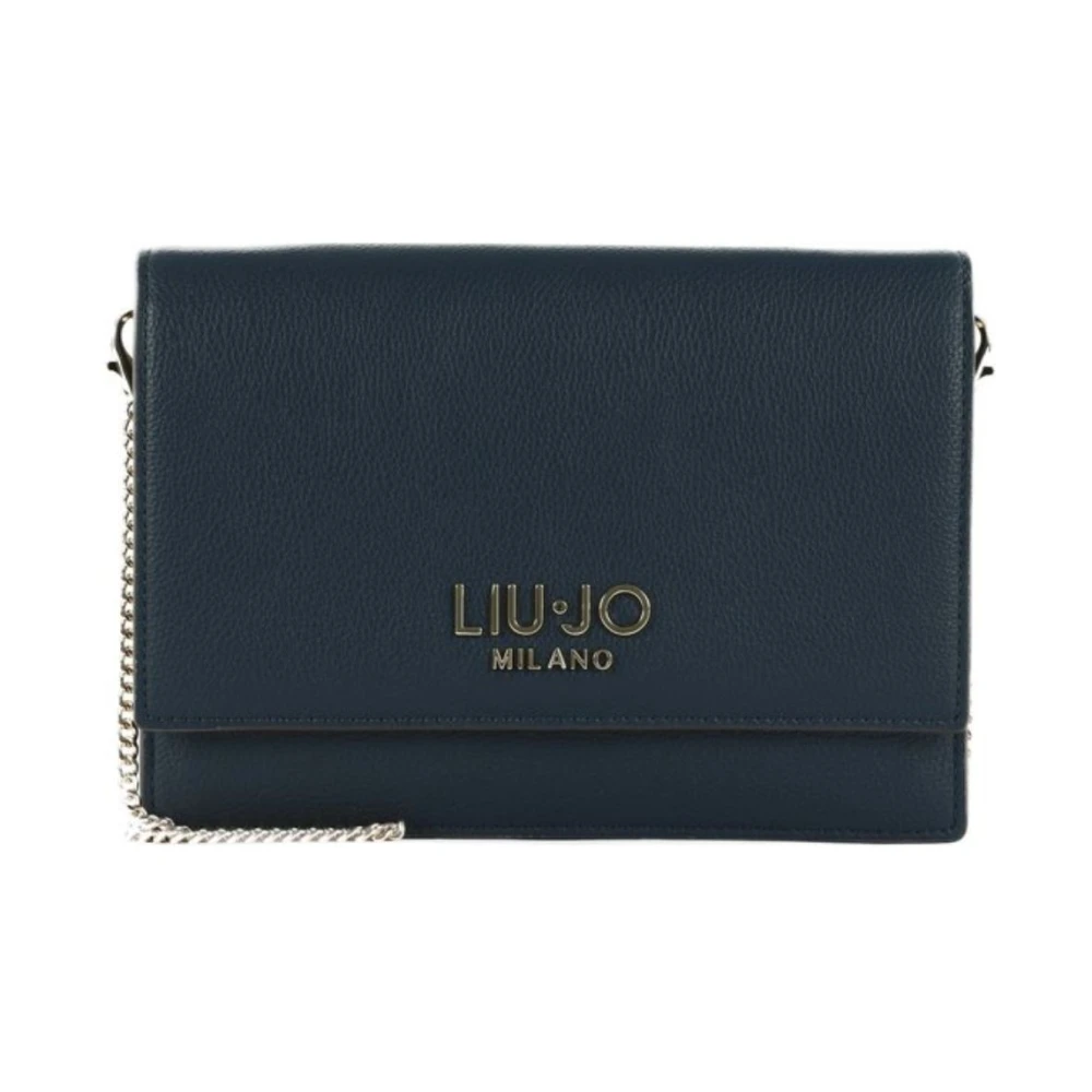 Liu Jo Stijlvolle Ketting Clutch met Magneetsluiting Blue Dames