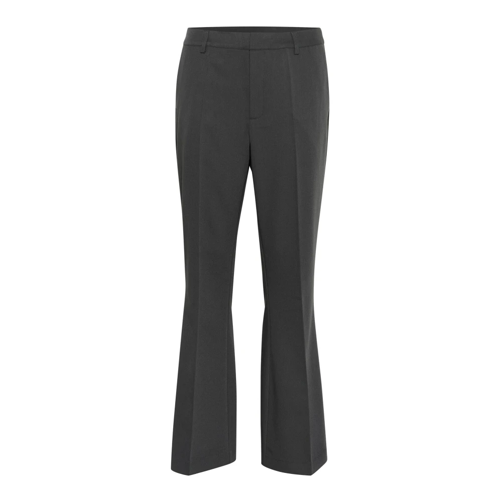 Kaffe Women's Black Flared Trousers Oyster - Wide Trousers - 2XL - Trousers