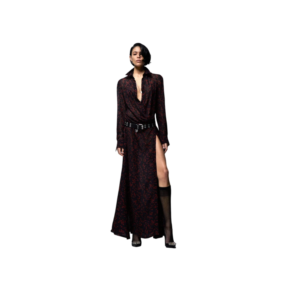 Aniye By Lange overhemdstijl jurk met sterrenprint Black Dames
