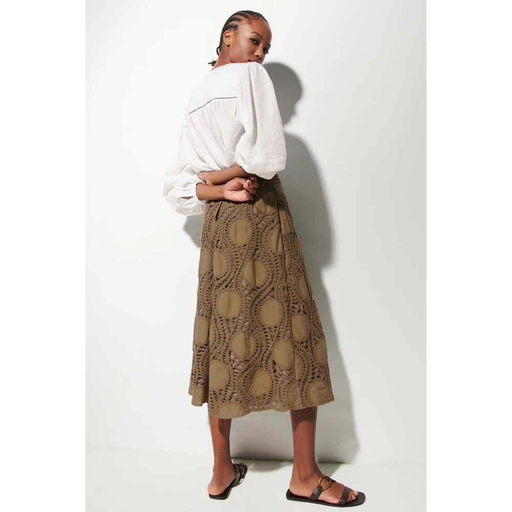 LUISA CERANO Ramie Blouse met Hohlsaum Details White Dames