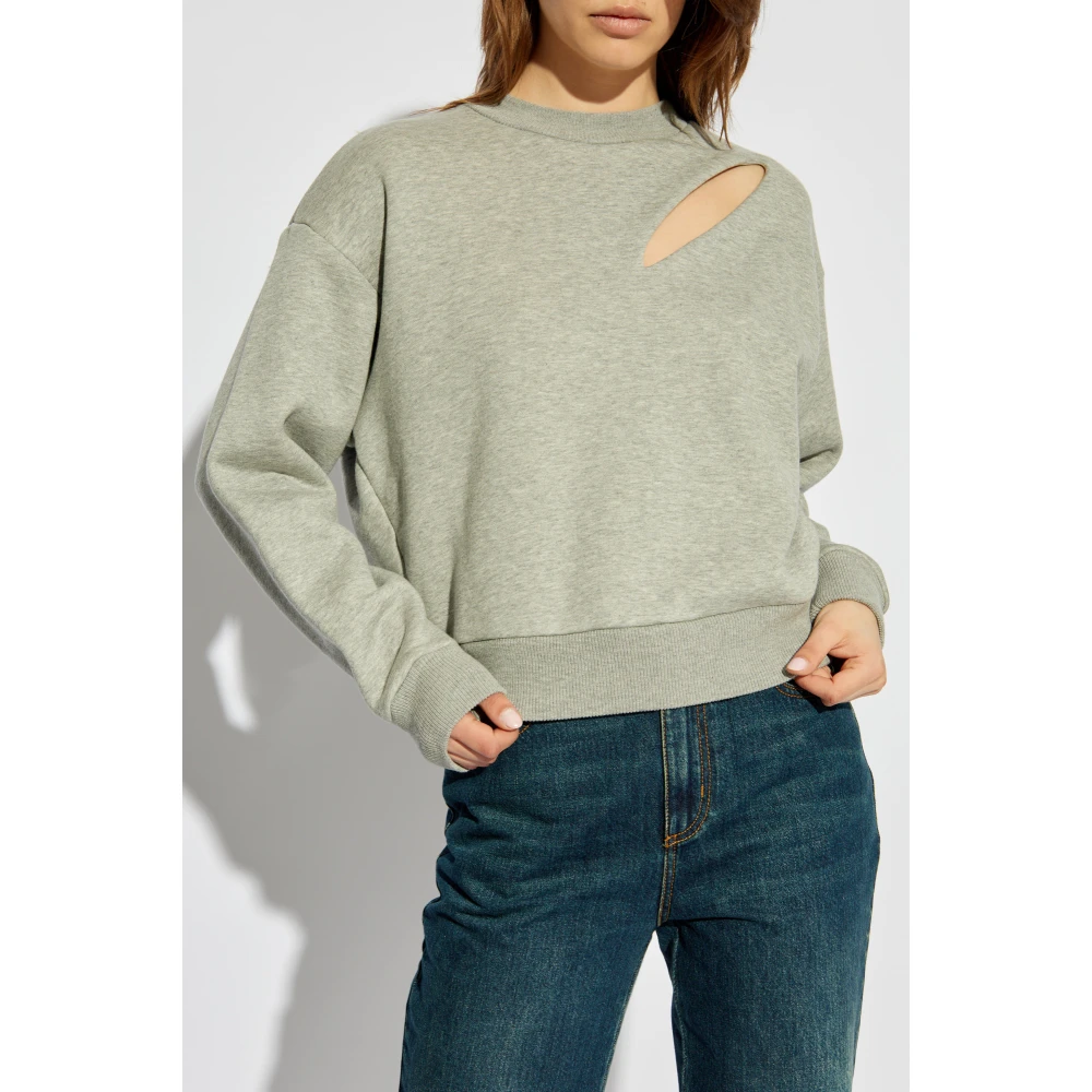 alexander mcqueen Sweatshirt met split Gray Dames