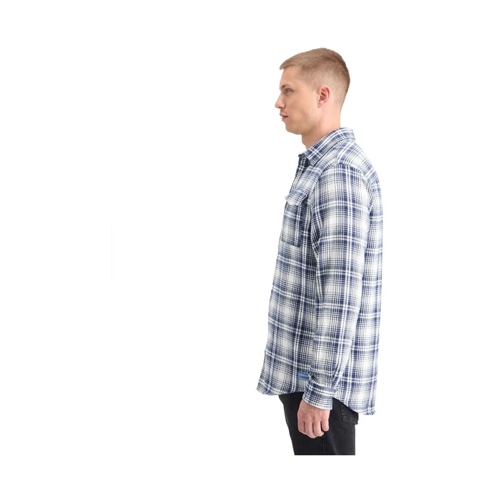 Scotch & Soda Geruite Flanellen Overhemd voor Regular Fit Blue Heren