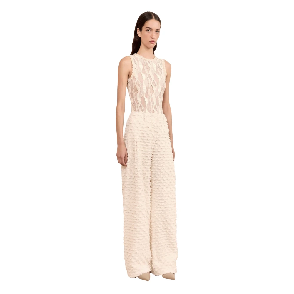 Ulla Johnson Women's Beige Beatrix Wide Leg Trouser - Wide Trousers - Xs - Trousers