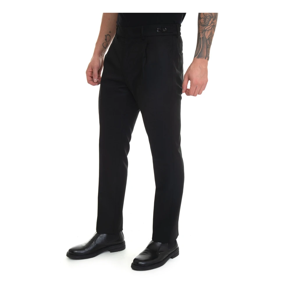 Berwich Flanellen broek met elastische taille Black Heren