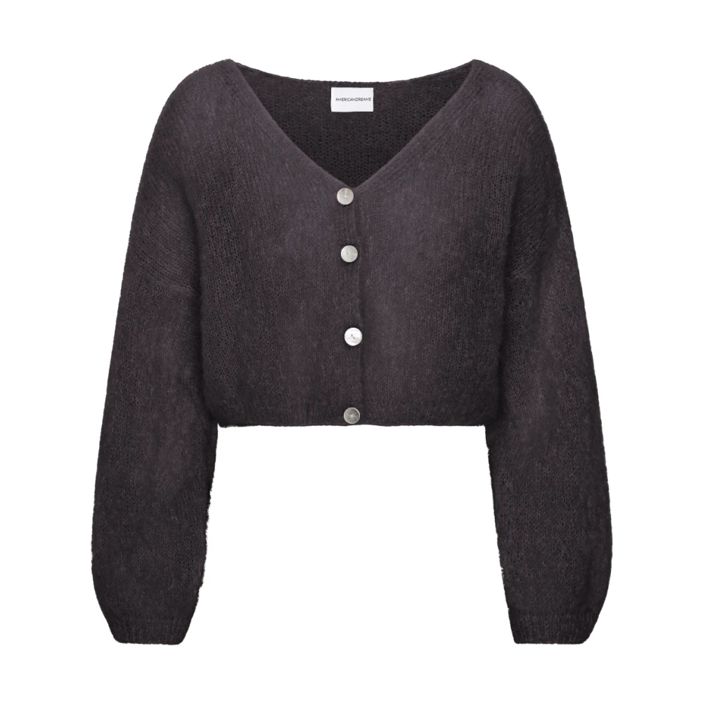 American Dreams Kort Mohair Cardigan Svart Black, Dam