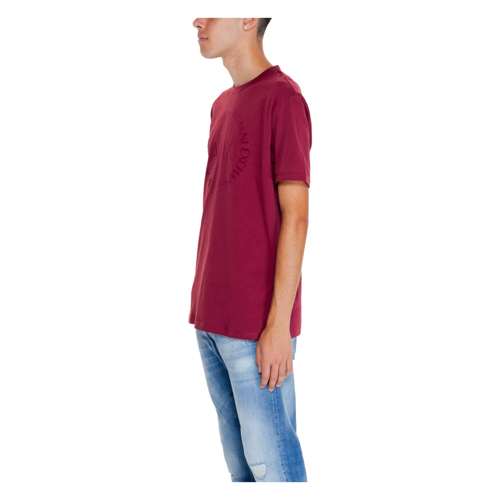 Armani Exchange T-shirt met ronde hals van katoen Red Heren