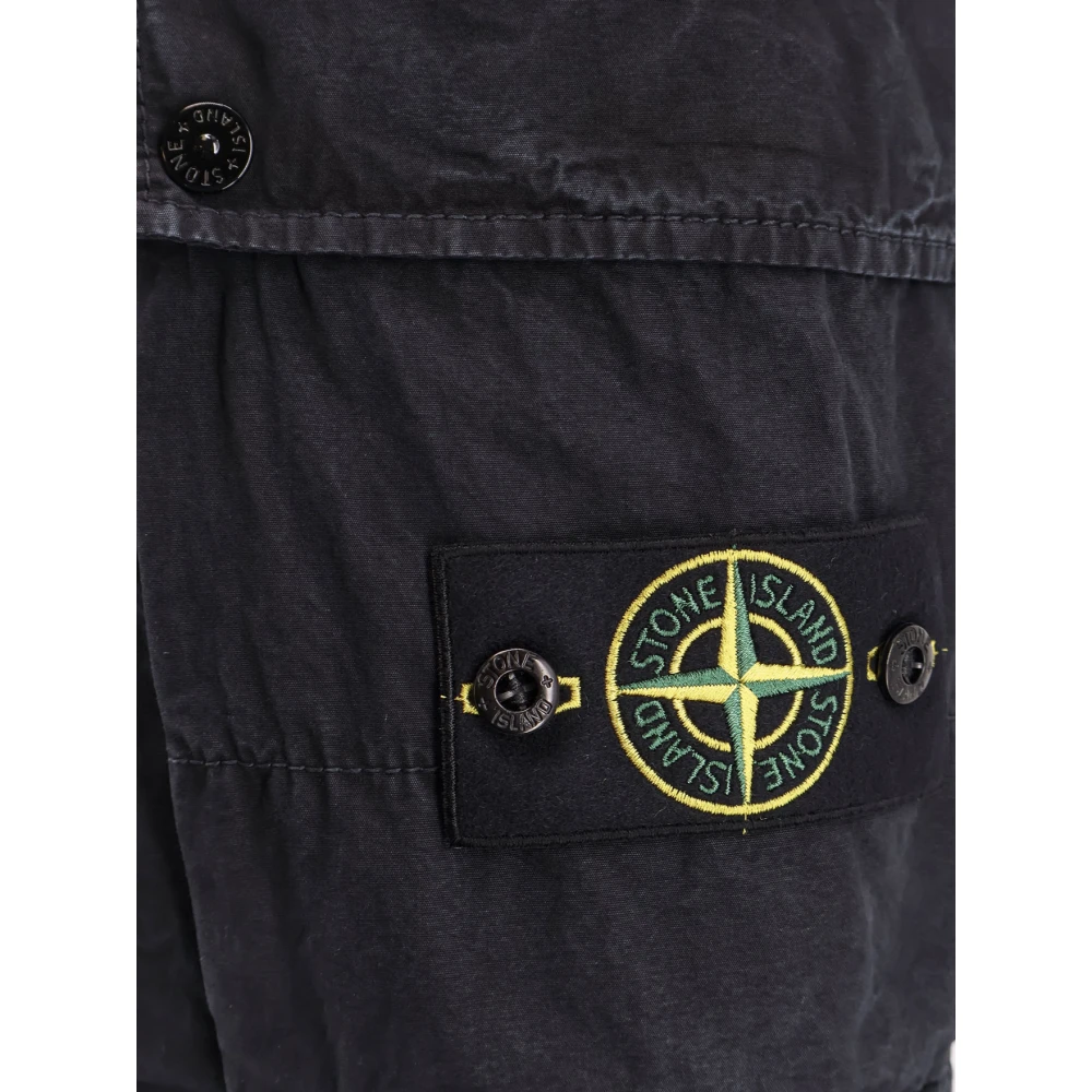 Stone Island Katoenen Bermuda Shorts met Logopatch Blue Heren