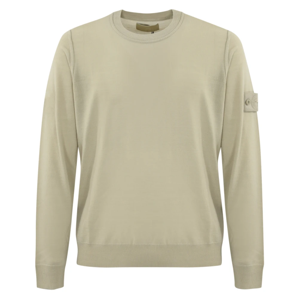 Stone Island Beige Ulltröja Långärmad Beige, Herr