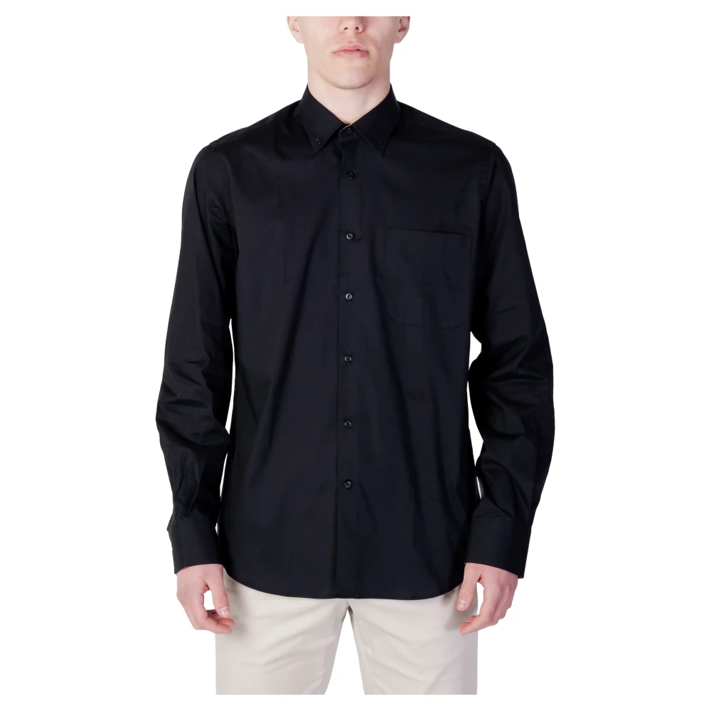 Alviero Martini 1a Classe Heren Lange Mouw Regular Fit Overhemd Black Heren