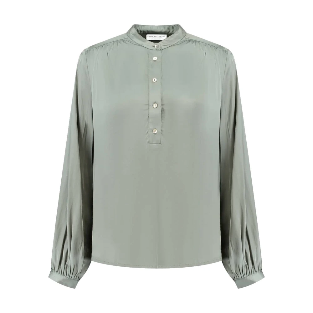 Amaya Amsterdam Lange Mouw Blouse Jip Green Dames