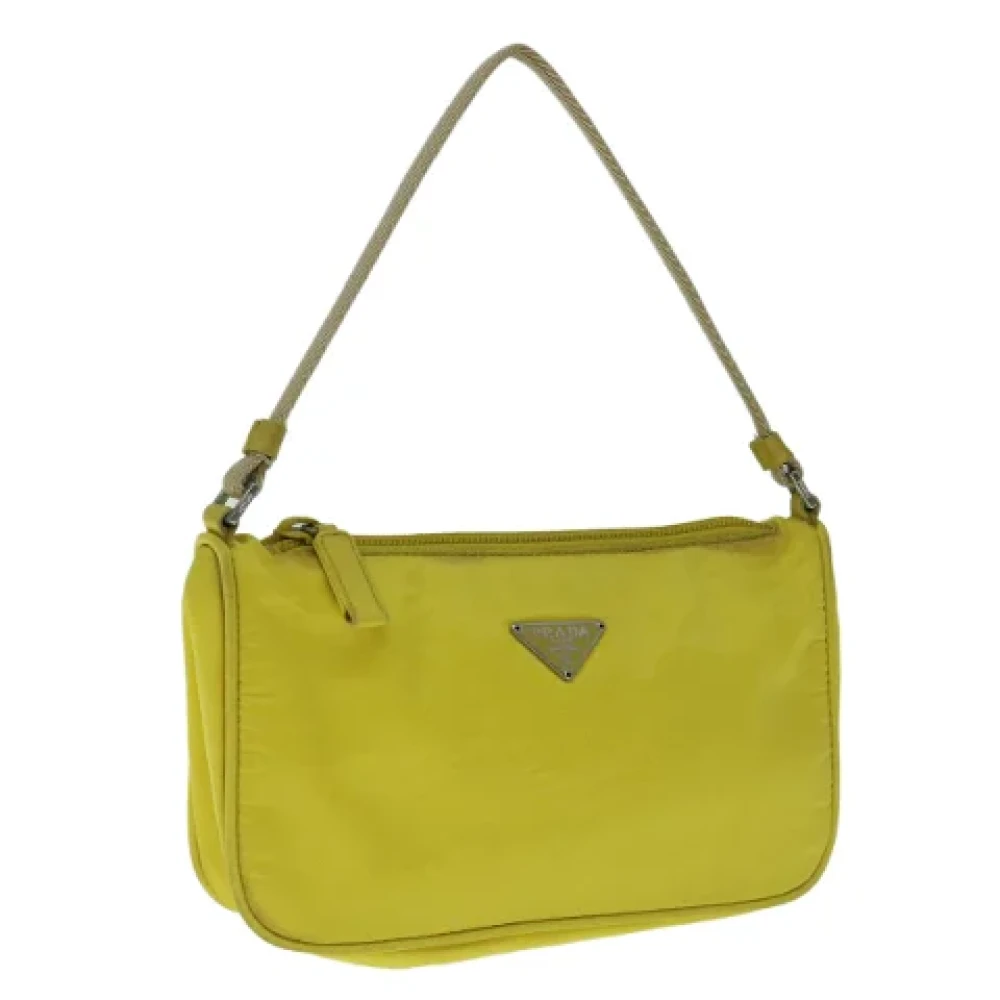 Prada Vintage Pre-owned Nylon pouches Yellow Dames